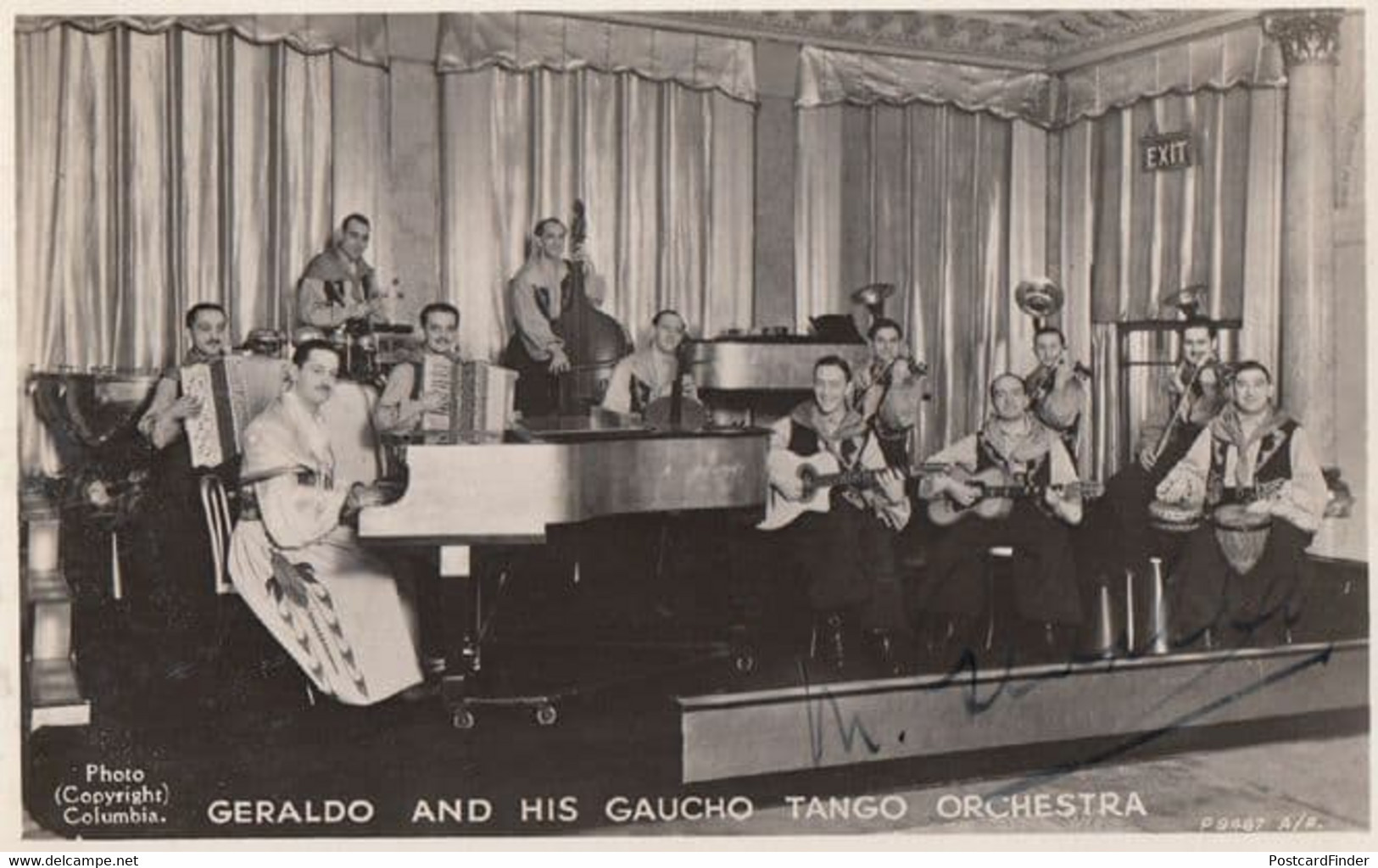 Geraldo & His Gaucho Tango Orchestra Columbia LP Record S Hand Signed Photo - Autógrafos