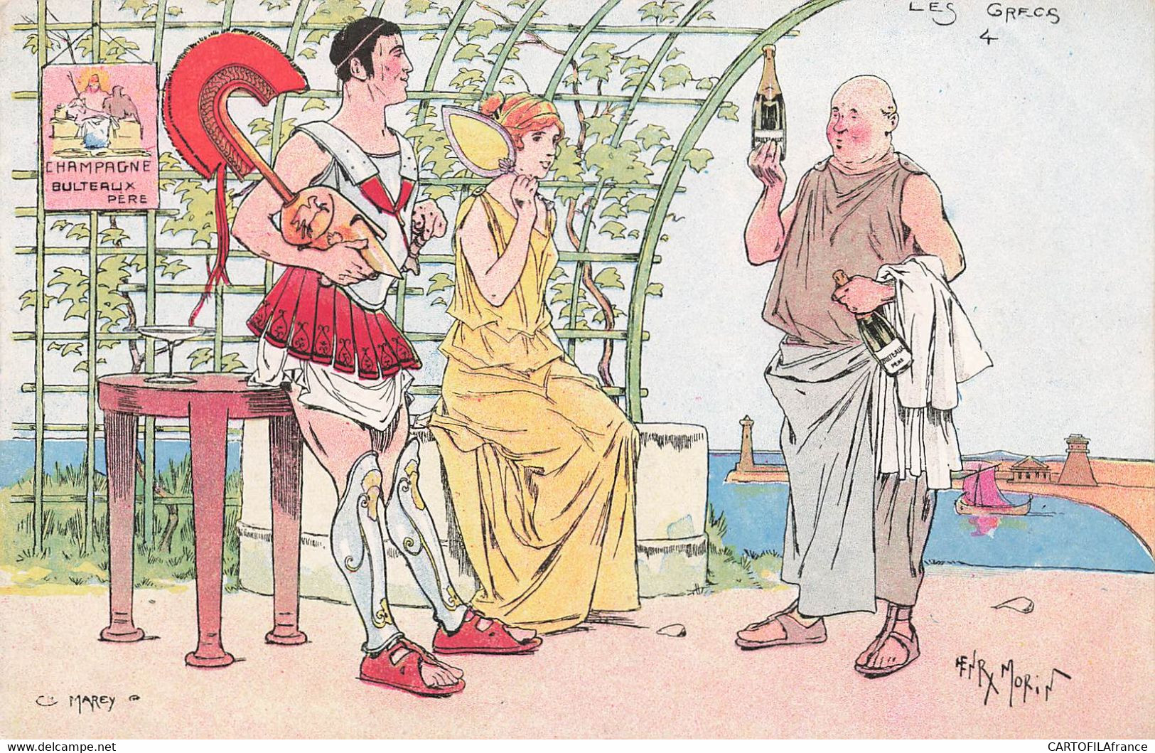 ILLUSTRATEUR HENRI MORIN  LES GRECS  CHAMPAGNE BULTEAUX PERE - Morin, Henri