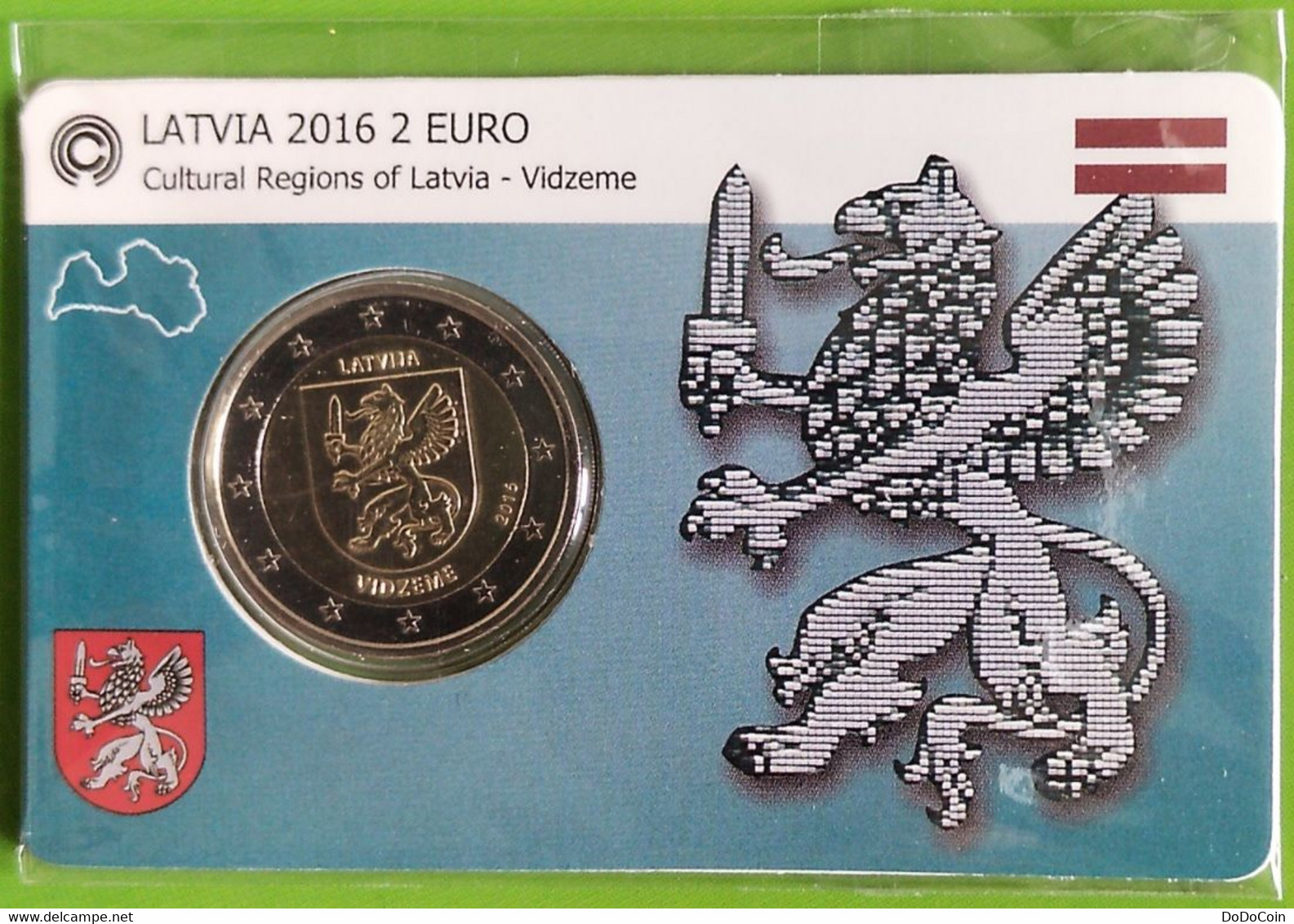 Latvia, 2016, 2 Euro, Vidzeme, Coincard (unofficial) - Lettonia
