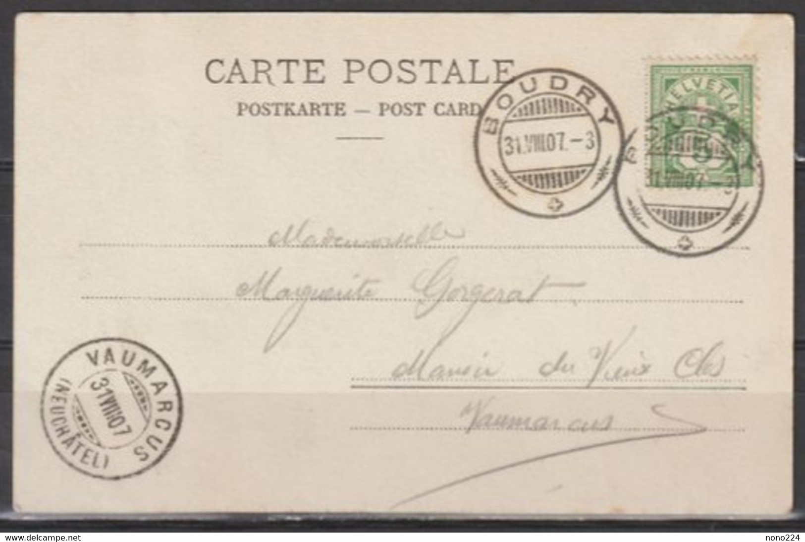 Carte P De 1907 ( Boudry / Vue Générale ) - Boudry