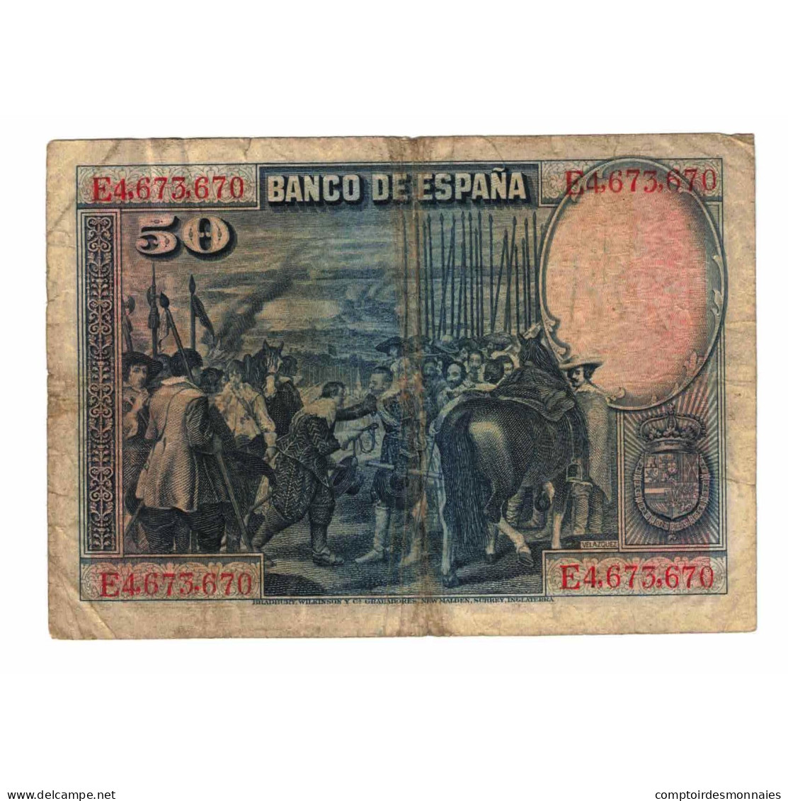 Billet, Espagne, 50 Pesetas, 1928, 1928-08-15, KM:75a, TB - 1873-1874 : Première République