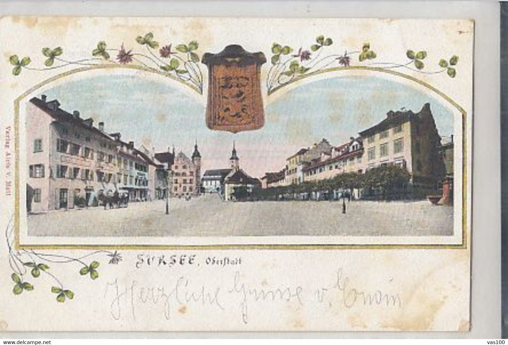 CPA SURSEE- MAIN SQUARE, HORSE CARRIAGE - Sursee