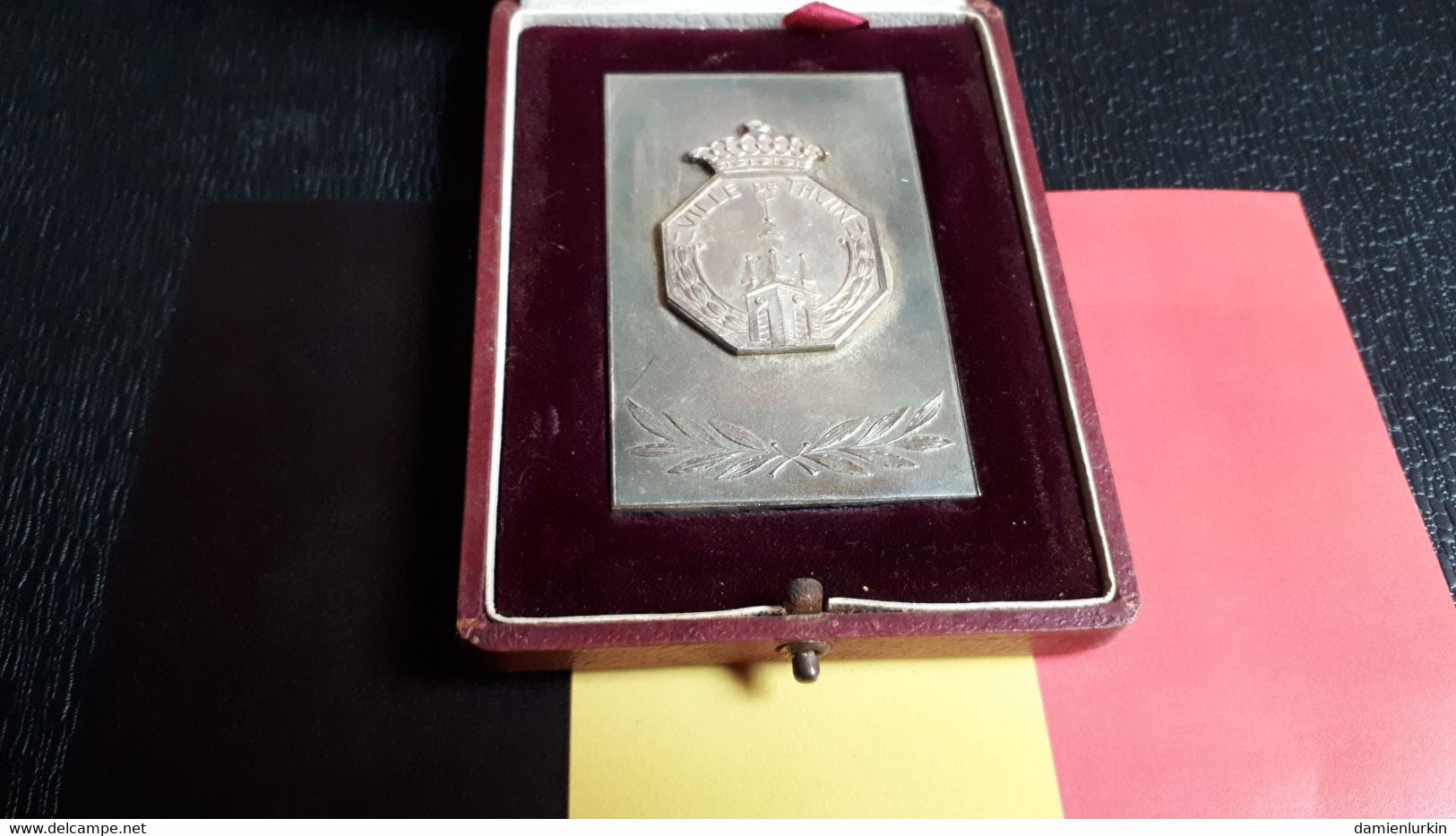 BELGIQUE THUIN 1969 GRANDE MEDAILLE ARGENTEE 80.5MM/50.5MM 95GR (177GR AVEC LA BOÎTE) - Professionnels / De Société