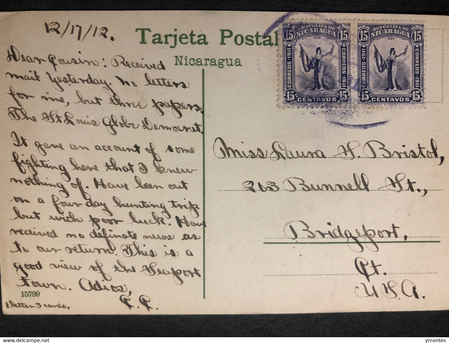 Postcard Corinto Circulated In 1912, G. Alaniz Edition - Nicaragua