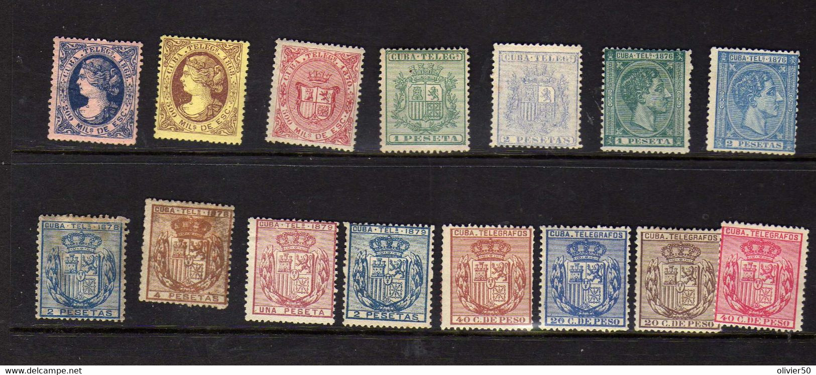 Cuba  (1868-96) - Timbres Telegraphes - Neufs* - MH - Telegraphenmarken