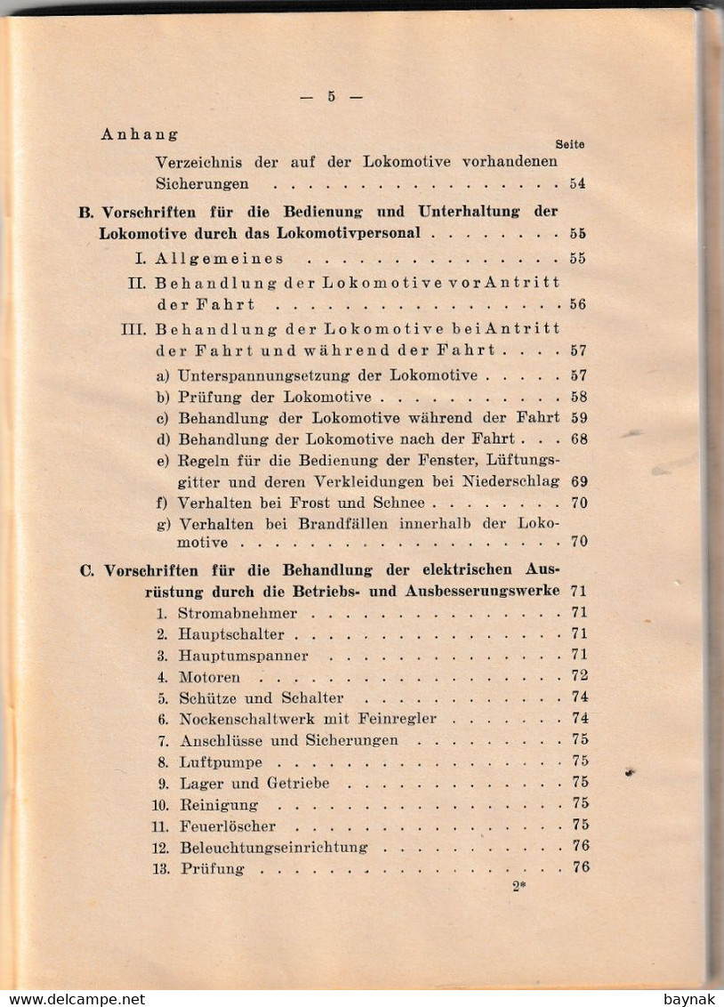 DEUTSCHE REICHSBAHN  --  BESCHREIBUNG DER GUTERZUGLOKOMOTIVE --  1942  --  GATTUNG Co  Co, REIHE E 94 - Transports