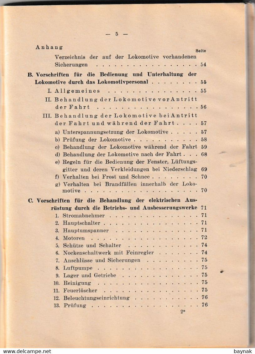 DEUTSCHE REICHSBAHN  --  BESCHREIBUNG DER GUTERZUGLOKOMOTIVE --  1942  --  GATTUNG Co  Co, REIHE E 94 - Transport