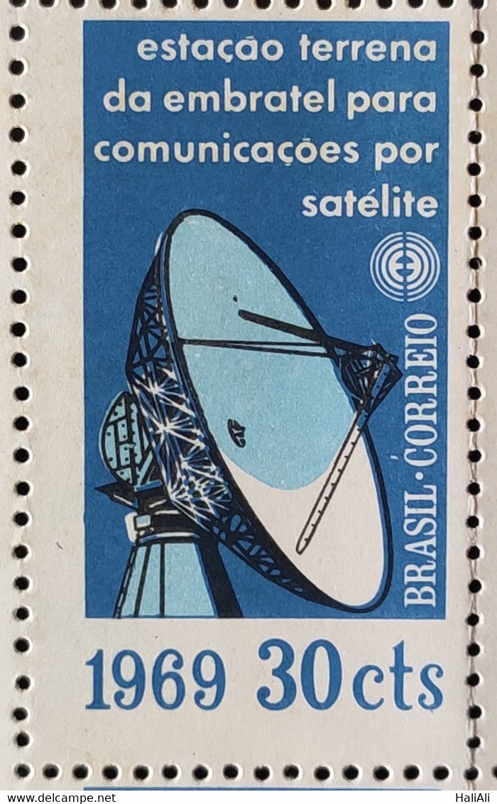 C 627 Brazil Stamp Embratel Earthly Communication Satellite Station 1969 - Otros & Sin Clasificación