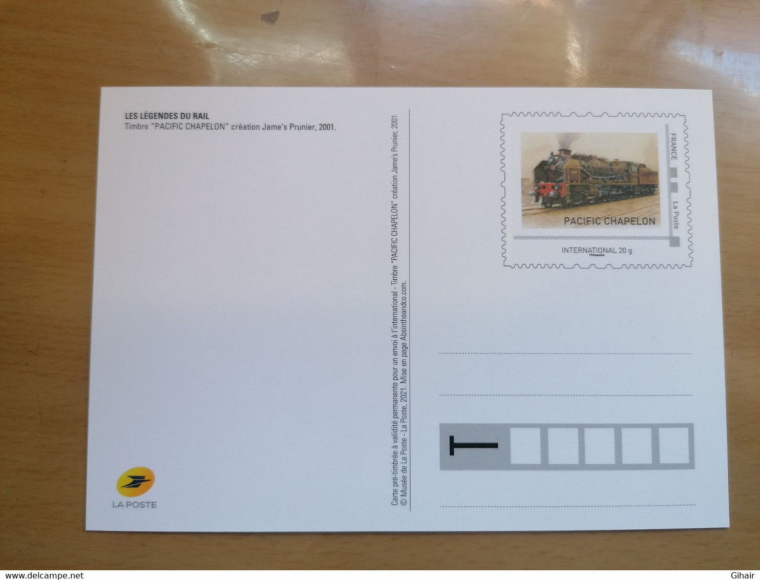 Carte Postale Prétimbrée 2022, Timbre Pacific Chapelon 2001 - Stamps (pictures)