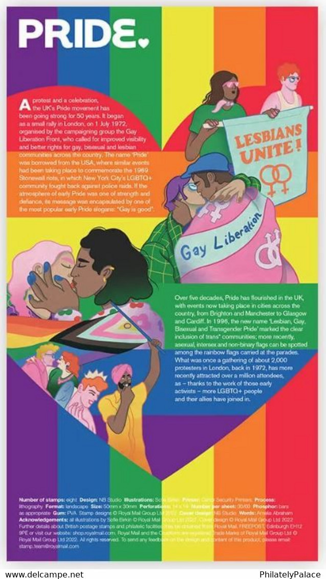 GB UK New *** 2022 Pride Lesbian And Gay Liberation , LGBT LGBTQ  , FDC + Infomation Sheet MNH (**) - Non Classés