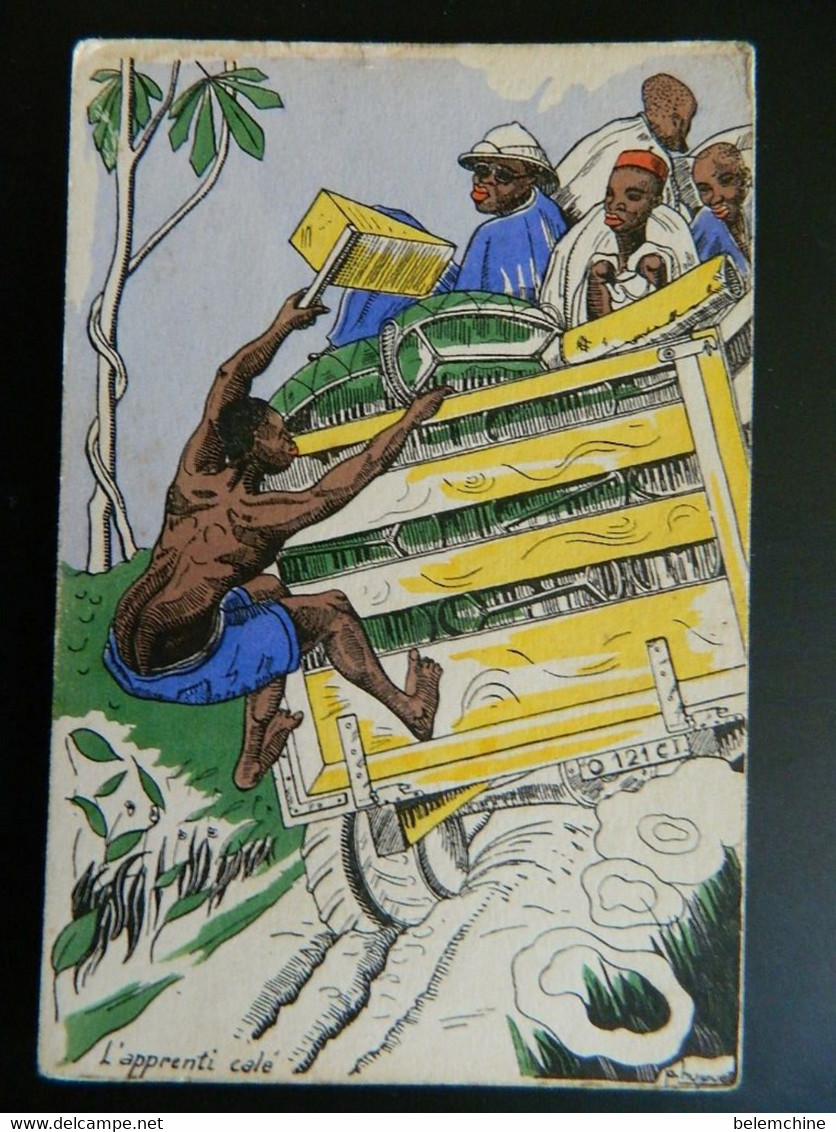 ILLUSTRATEUR  P. HUGUET   HUMOUR DES COLONIES         L'APPRENTI CALE - Huguet