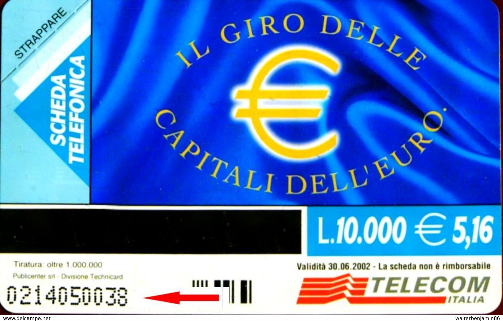 G 1148 C&C 3215 SCHEDA CAPITALI DELL'EURO BERLINO VARIANTE OCR SPOSTATO SX 20 MM - Erreurs & Variétés