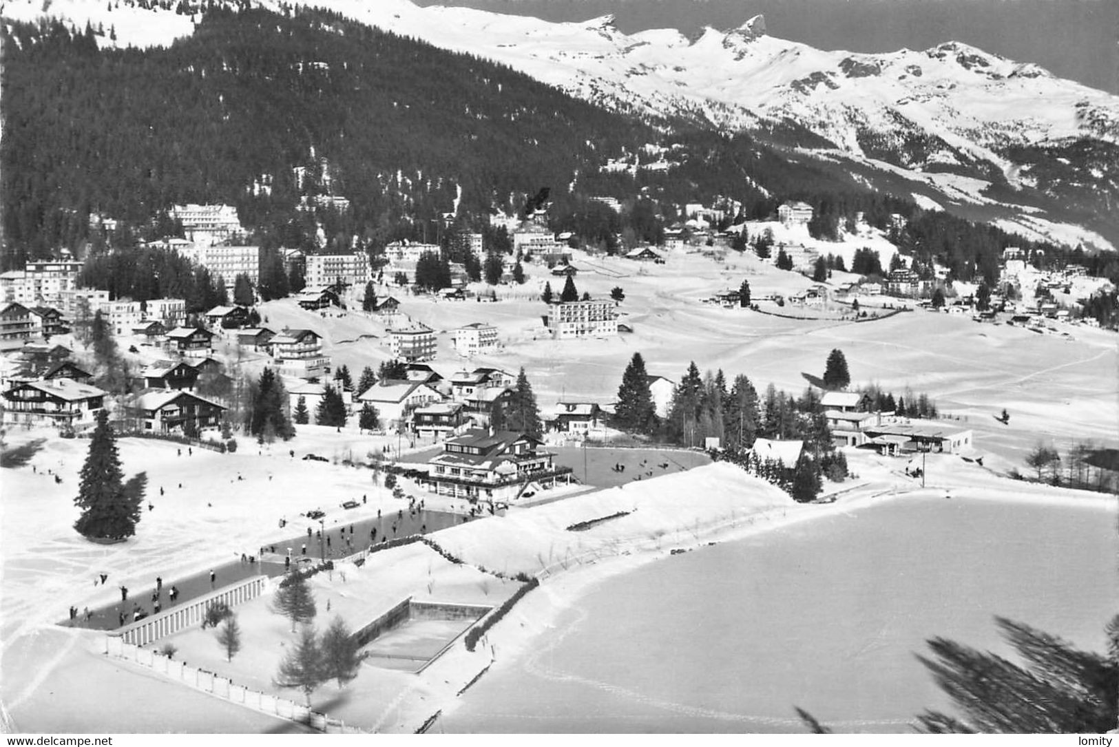 Suisse Crans Vue Aerienne + Timbre Cachet 1960 - Crans