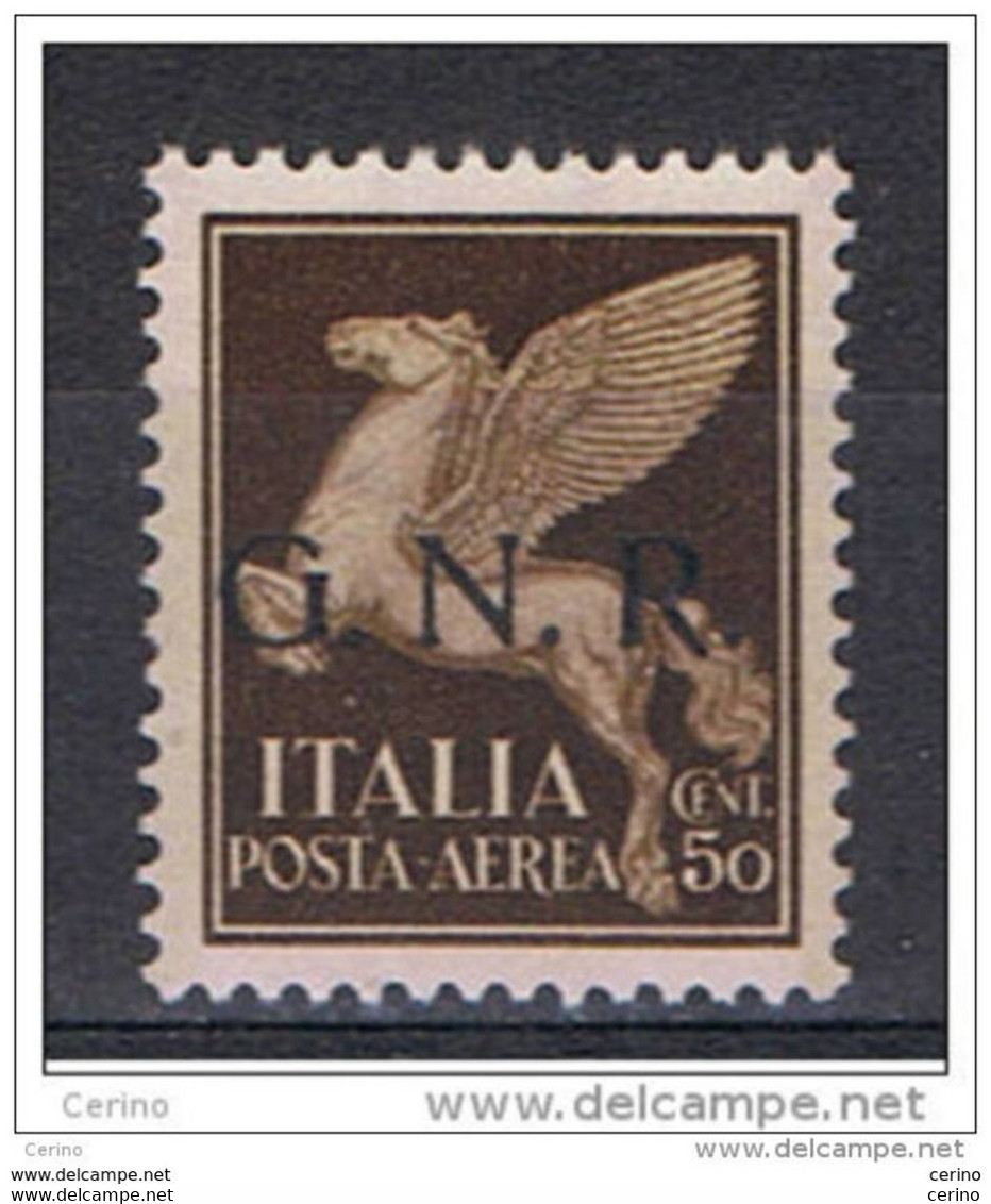 R.S.I.:  1944  G.N.R.  ALLEGORIA  P.A. -  50 C. BRUNO  N. -  SASS. 118 - Luftpost