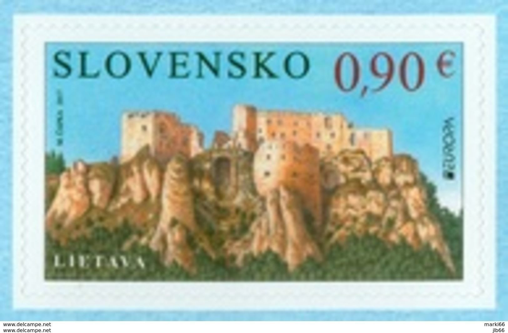 Slovaquie 2017 Yvert 716 ** EUROPA Non Dentelé Auto Adhésif Château De LIETAVA - Nuovi