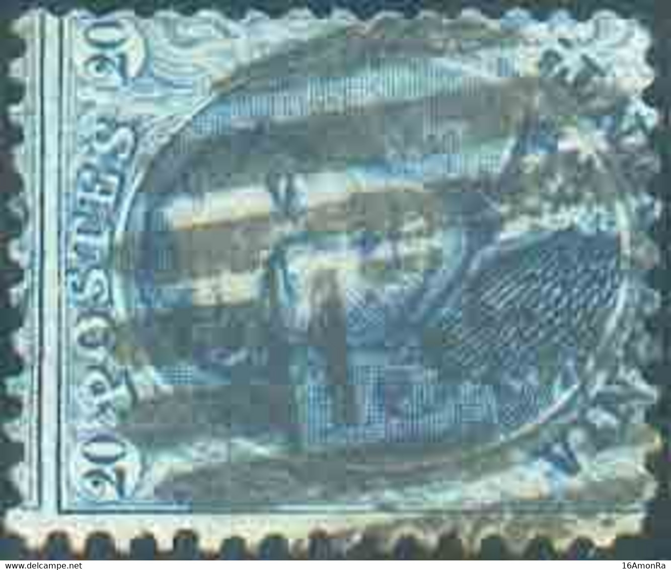 N°15 - Médaillon 20 Centimes Bleu Obl. à 8 Barres P.136 MARIEMBOURG idéalement Apposée. - Superbe - 19834 - 1863-1864 Médaillons (13/16)