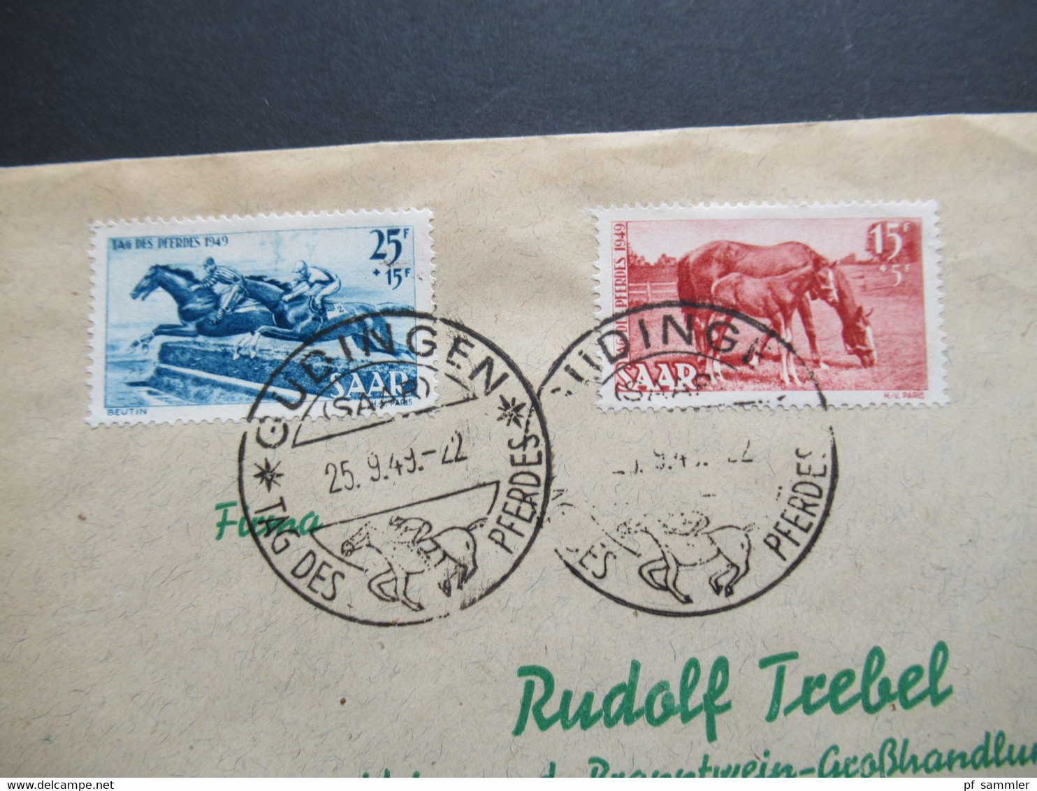 Saarland 1949 Tag Des Pferdes Nr.265/ 266 FDC Mit Altem Fotoattest Hoffmann BPP Katalogwert 200€ - Covers & Documents