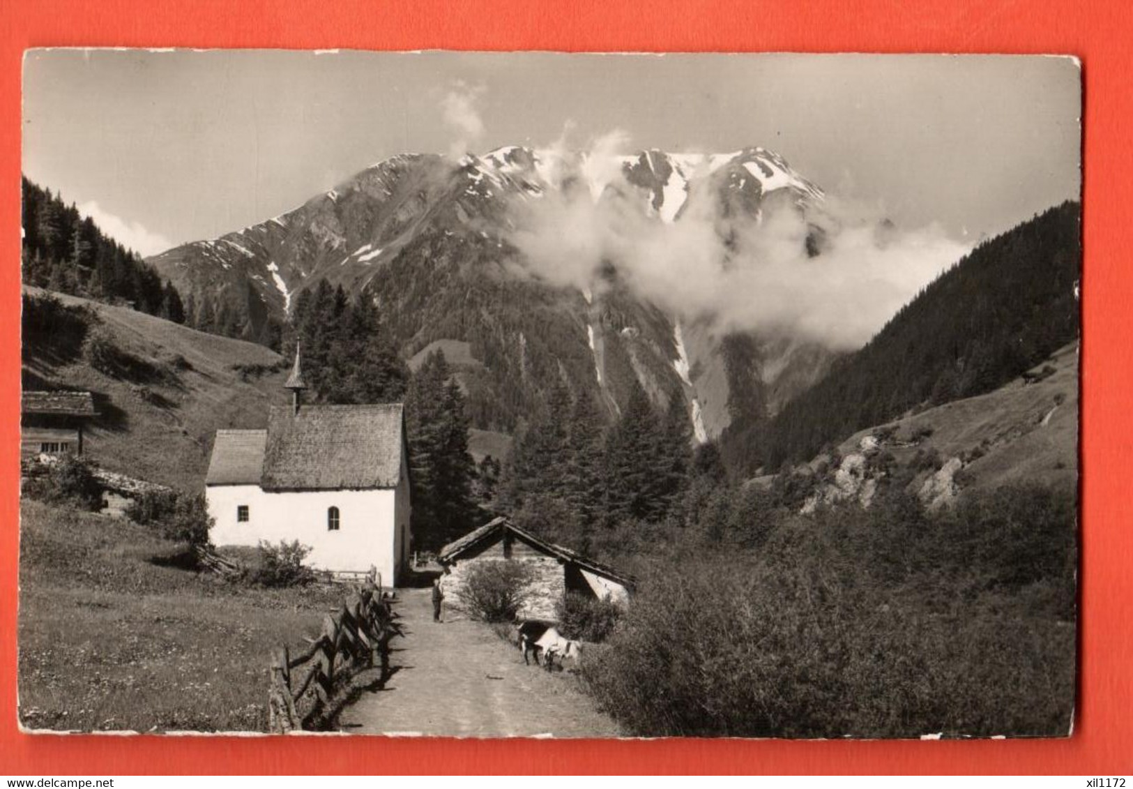 ZRH-13  Kapelle Giessen Bei Binn, Breithorn. Goms. Gitzi, Chèvre.  Gelaufen 1957  Gyger 8075 - Binn