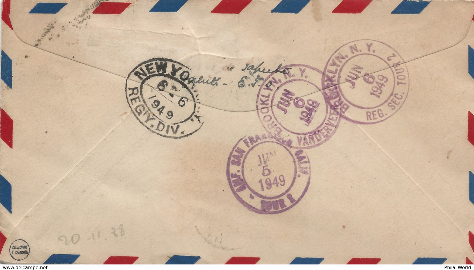 OCEANIE Etablissements Français ILE TAHITI 1949 Papeete Registered Air Mail Cover To US PAR AVION POSTE AERIENNE - Storia Postale