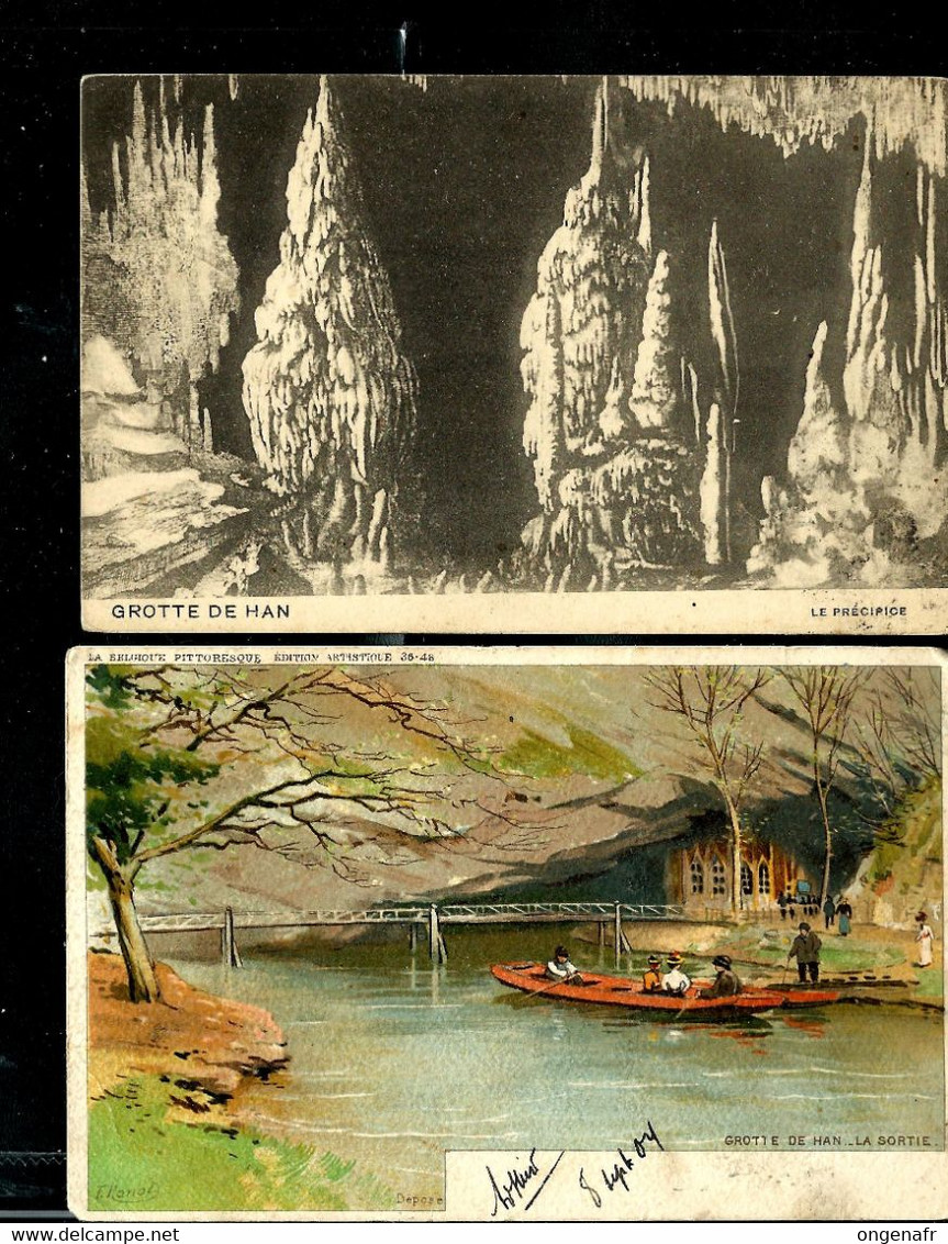 2 Cartes Grottes De Han  Utilisée (1913) - Rochefort