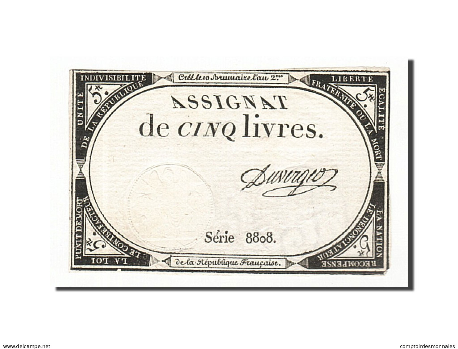 Billet, France, 5 Livres, 1793, 1793-10-31, Duverger, TTB, KM:A76, Lafaurie:171 - Assignats & Mandats Territoriaux
