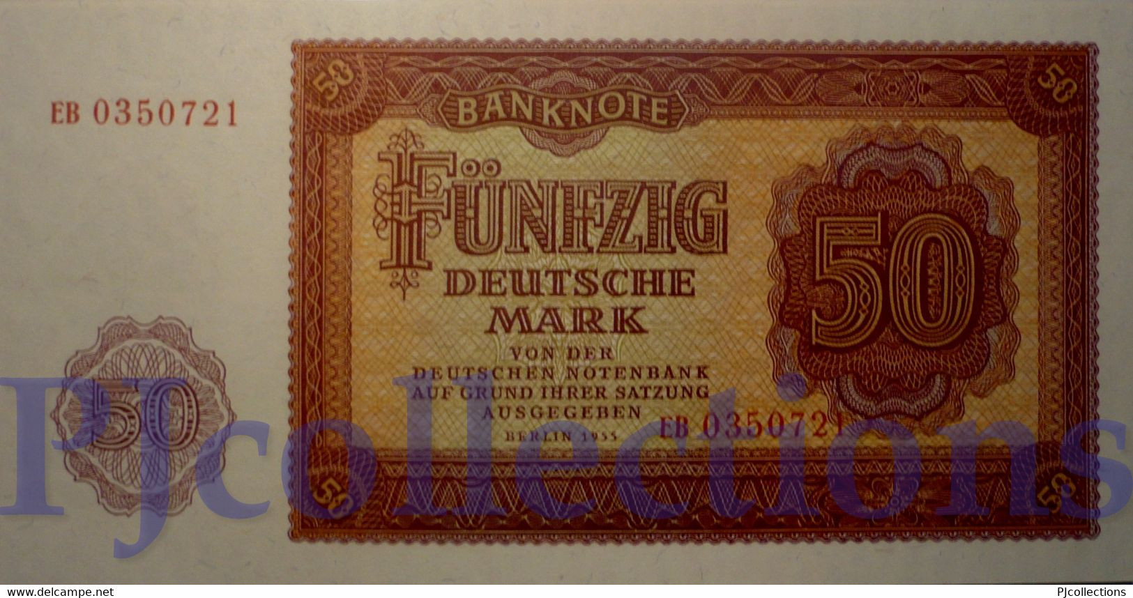 GERMANY DEMOCRATIC REPUBLIC 50 DEUTSHEMARK 1955 PICK 20a UNC - 50 Deutsche Mark