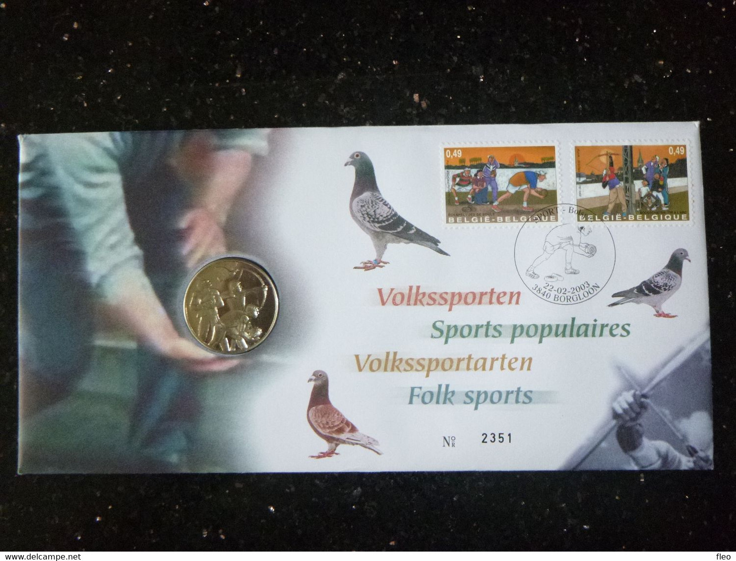 BELG.2003 3157 3158 Numisletter TB, Muntbrief : VOLKSSPORTEN-SPORTS POPULAIRES - Numisletters