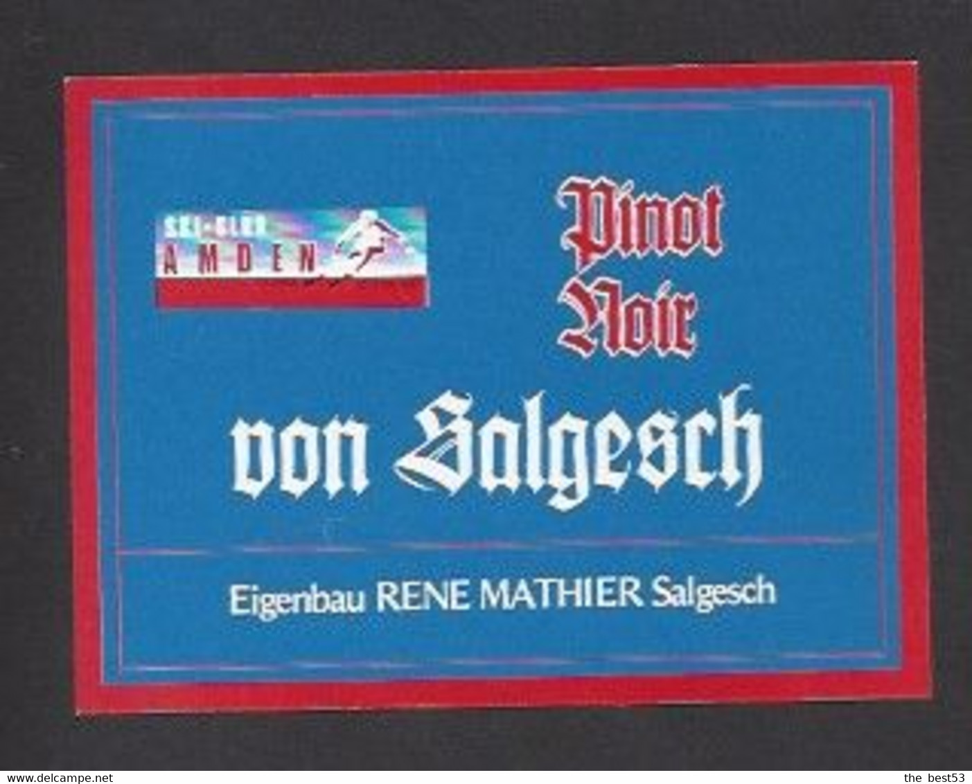 Etiquette De Vin Pinot Noir  -  50 éme Année Du Ski Club Les 28 Au 31/05/1987 à Amden  (Suisse)  -  Thème Ski - Esquí