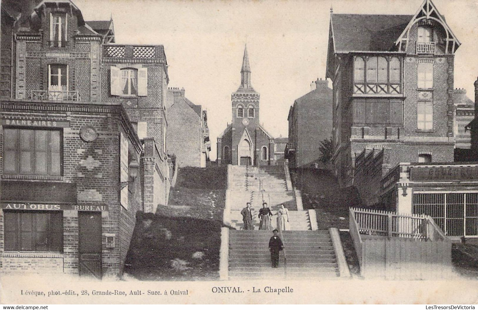 CPA - 80 - ONIMAL - La Chapelle - Animée - Lévêque Ault - Onival
