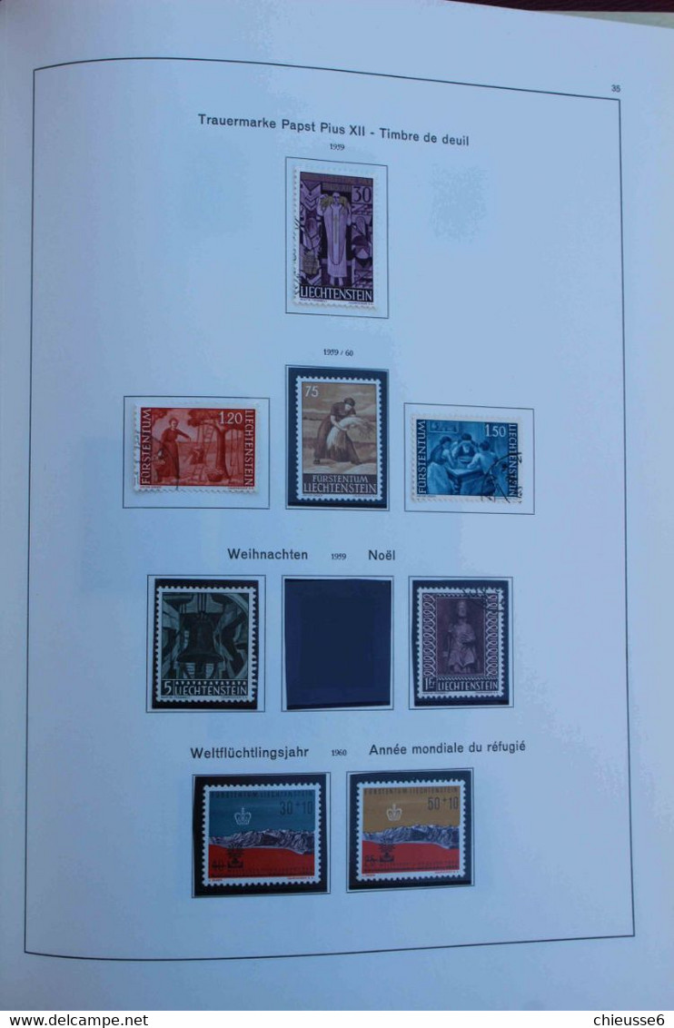 Liechtenstein  collection dans un classeur bordeaux " BIELLA" - 1912 à 1964  + service - PA - taxe - timbres tout état