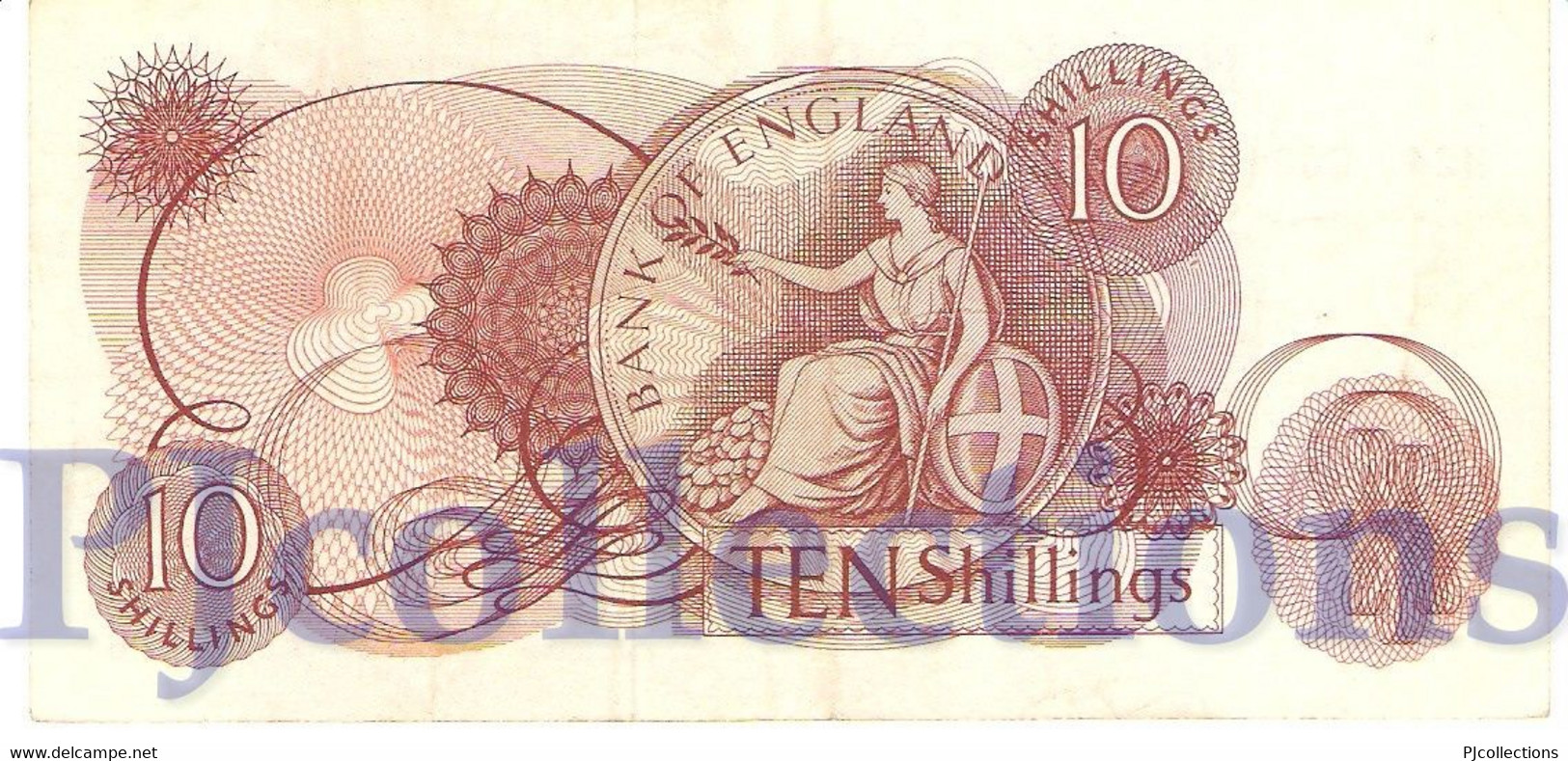 GREAT BRITAIN 10 SHILLINGS 1961/62 PICK 373a XF - 10 Schillings