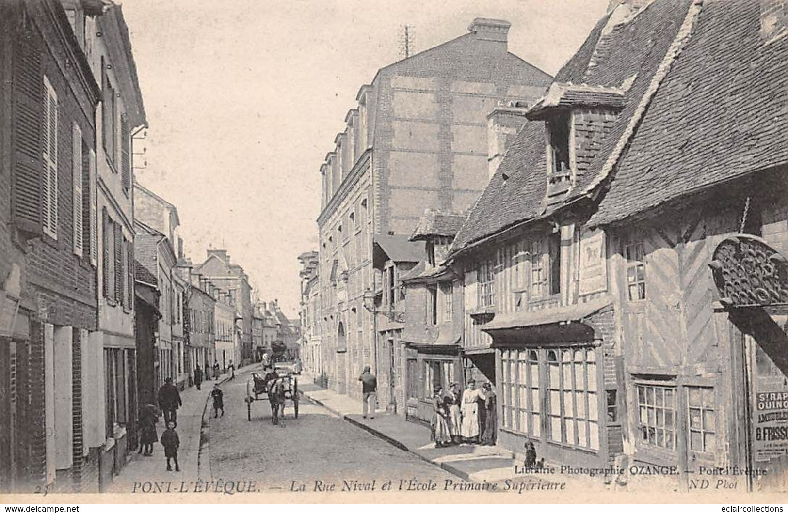 Pont-l'Evêque         14       Rue Nival Et Ecole Primaire Supérieure         (voir Scan) - Pont-l'Evèque