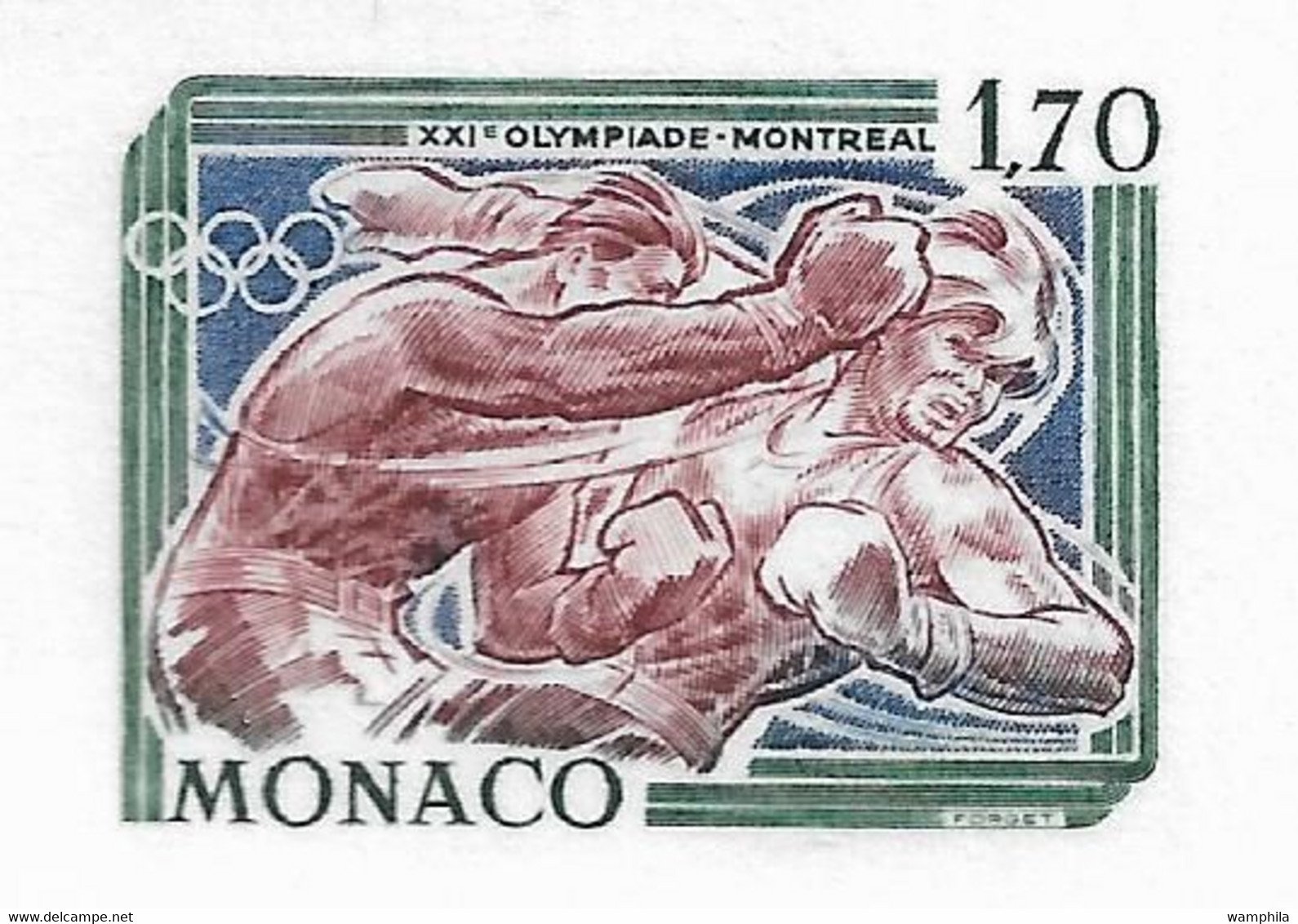 Monaco Bloc N°11a** Non Dentelé. J.O. De Montréal, Plongeons, Barres P., Lancé De Marteau, Aviron, Boxe. Cote 580€ - Pugilato