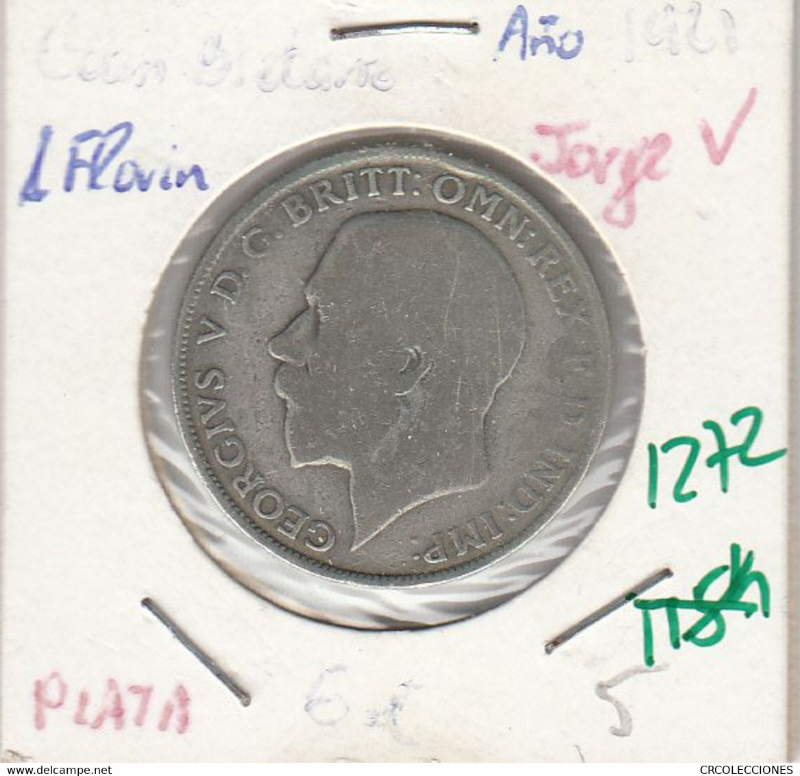 CR1272 MONEDA REINO UNIDO 1 FLORIN PLATA 1921 6 - Sonstige & Ohne Zuordnung