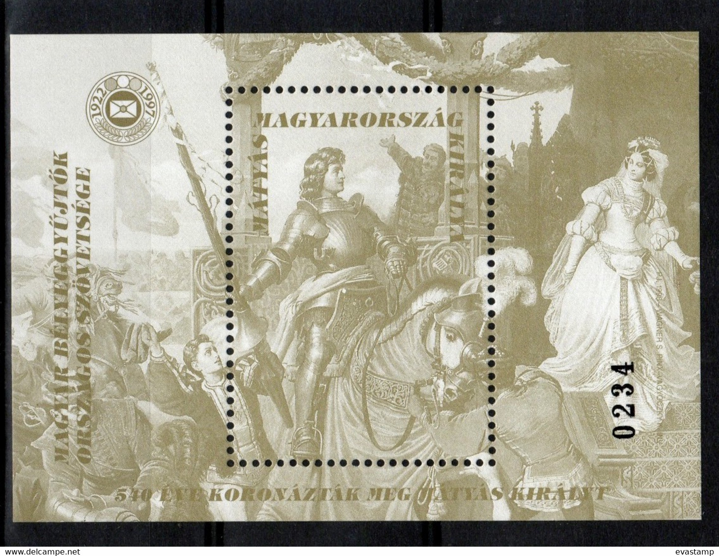 HUNGARY-1998.Commemorativ Sheet -  King Matthias/Black Print/Black Numbered  MNH!! - Commemorative Sheets