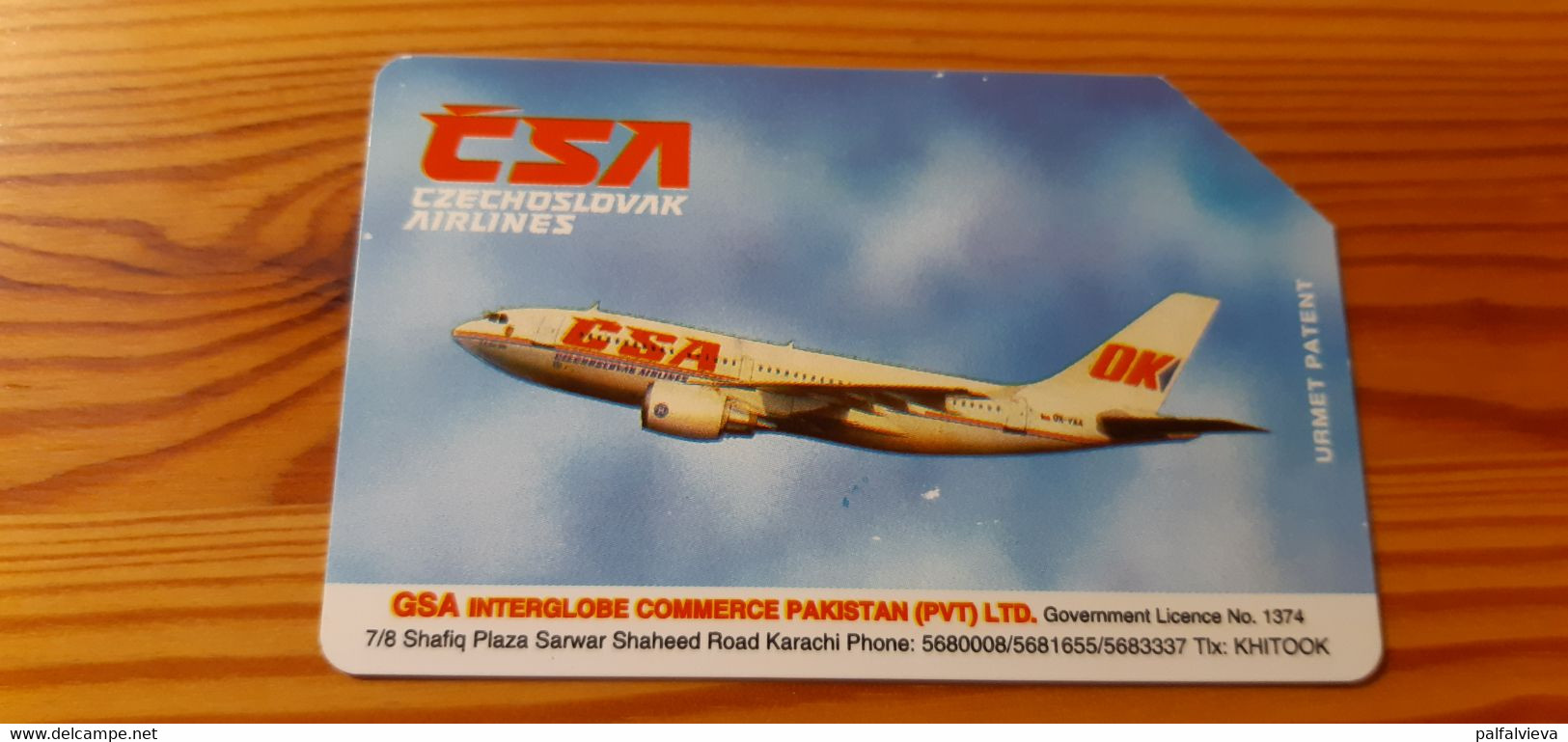 Phonecard Pakistan - Airplane, Czechoslovakia - Pakistan