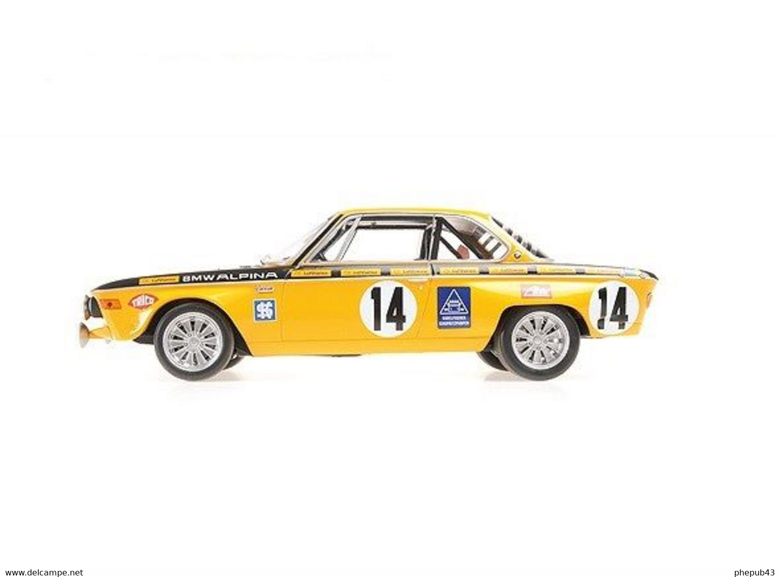 BMW 2800 CS – BMW Alpina – Günther Huber/Helmut Kelleners – 1st 24h Spa-Francorchamps 1970 #14 - Minichamps (1:18) - Minichamps