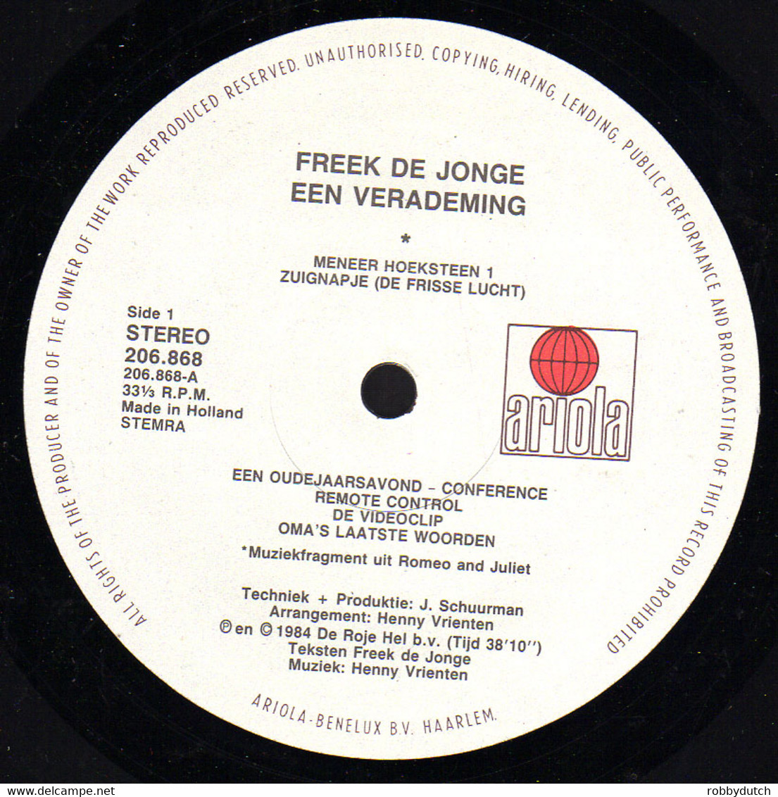 * LP *  FREEK DE JONGE - EEN VERADEMING (Holland 1984) - Humour, Cabaret