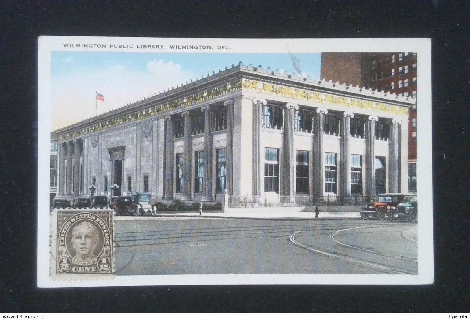 ► Wilmington PUBLIC LIBRARY. 1920/30s ( Stamp Nathan Hale 1/2 C ) - Wilmington