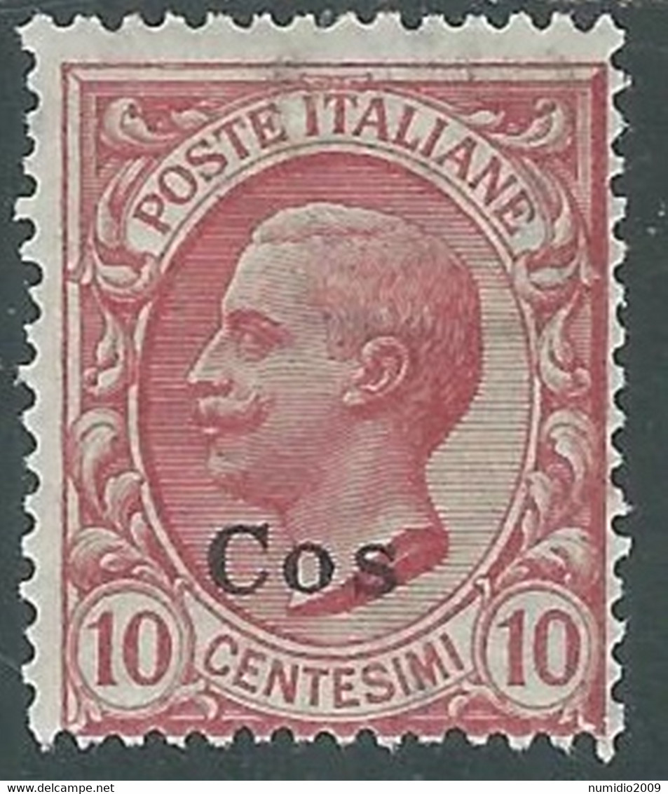 1912 EGEO COO EFFIGIE 10 CENT MH * - RF37-5 - Ägäis (Coo)