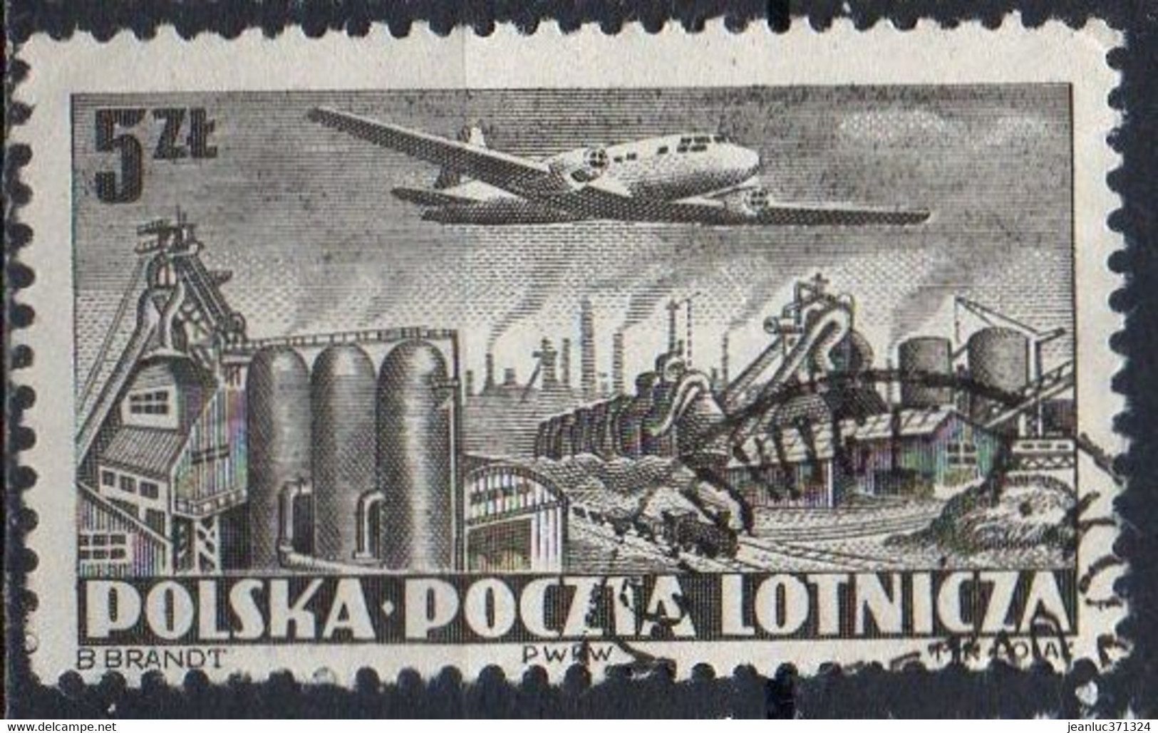 POLOGNE N° PA 31 O Y&T 1952 Survol Ilioudrine (Aciérie) - Used Stamps