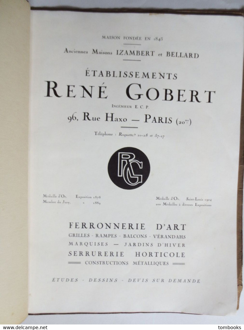 Catalogue Ferronnerie D'Art - René Gobert - Art Nouveau - Nombreuses Adresses Et Références  D'installations - - Art Nouveau / Art Deco