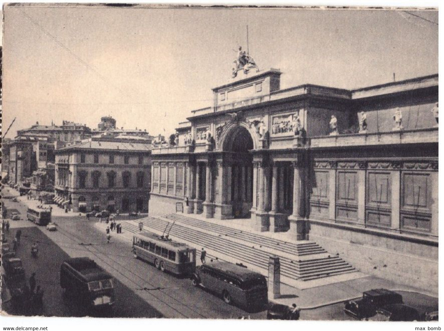 1955 ROMA 49 VIA NAZIONALE PALAZZO  ESPOSIZIONE  FILOBUS - Expositions