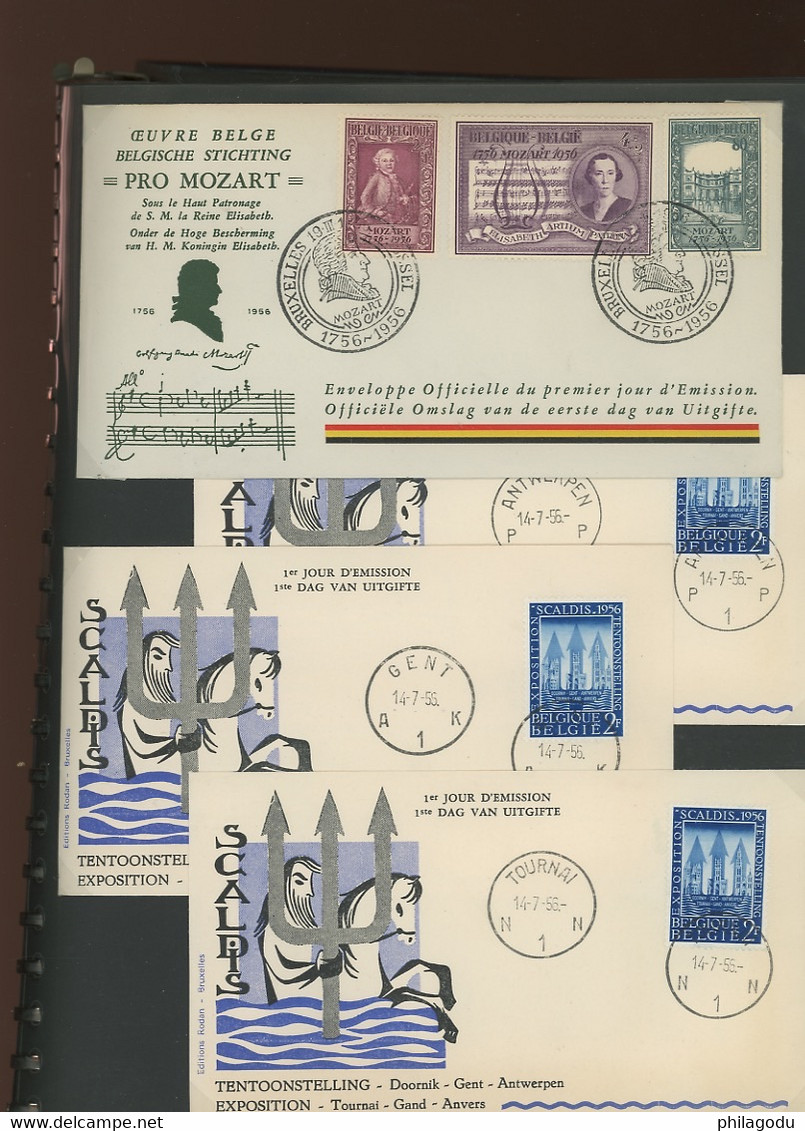 jolie collection FDC 1953-1959  cote >.1560 euros. tous très beaux et frais. Zeer fris