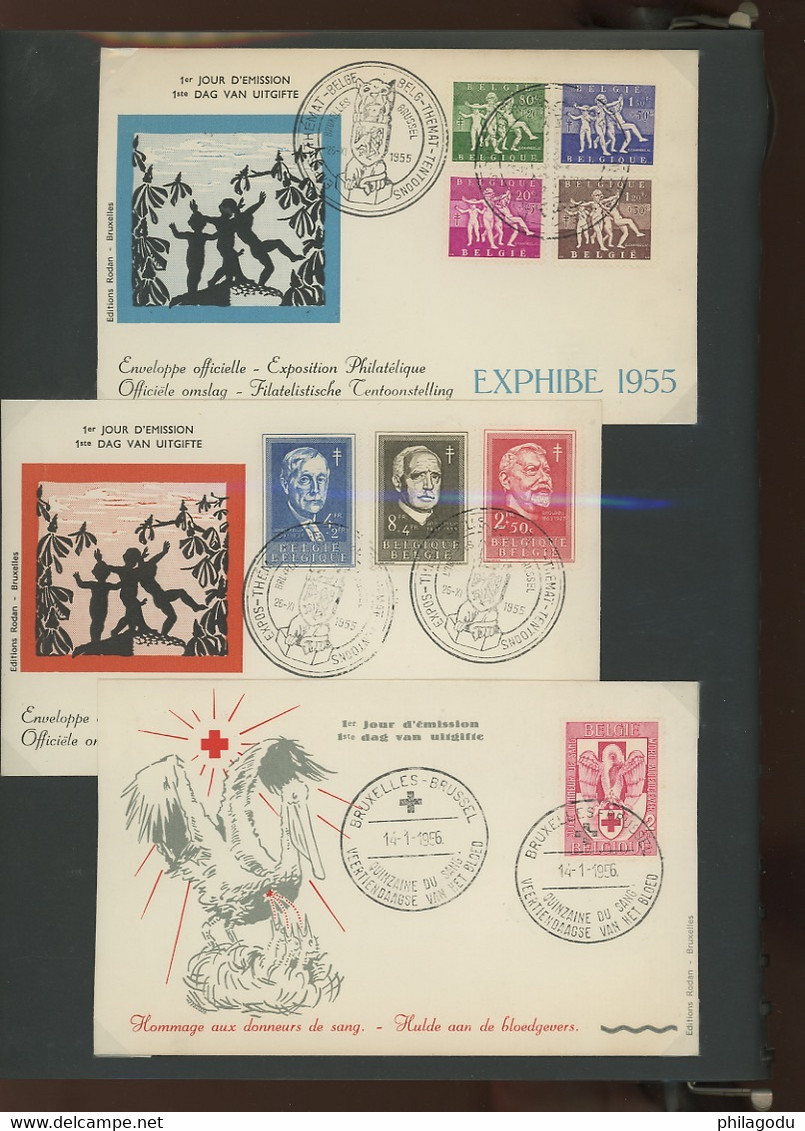 jolie collection FDC 1953-1959  cote >.1560 euros. tous très beaux et frais. Zeer fris