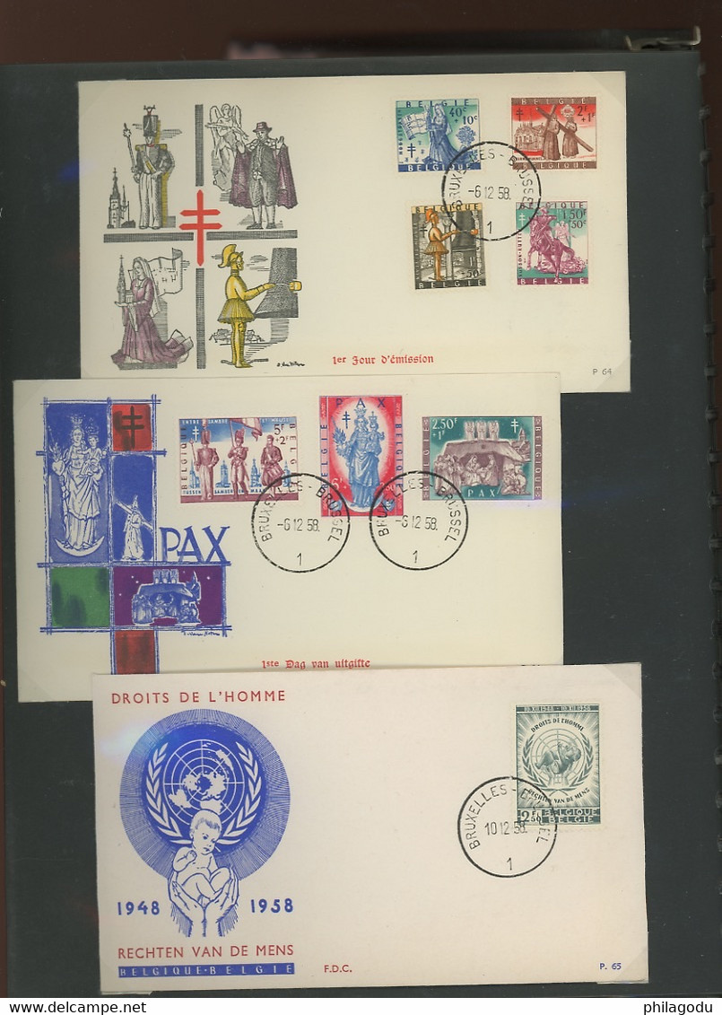 jolie collection FDC 1953-1959  cote >.1560 euros. tous très beaux et frais. Zeer fris