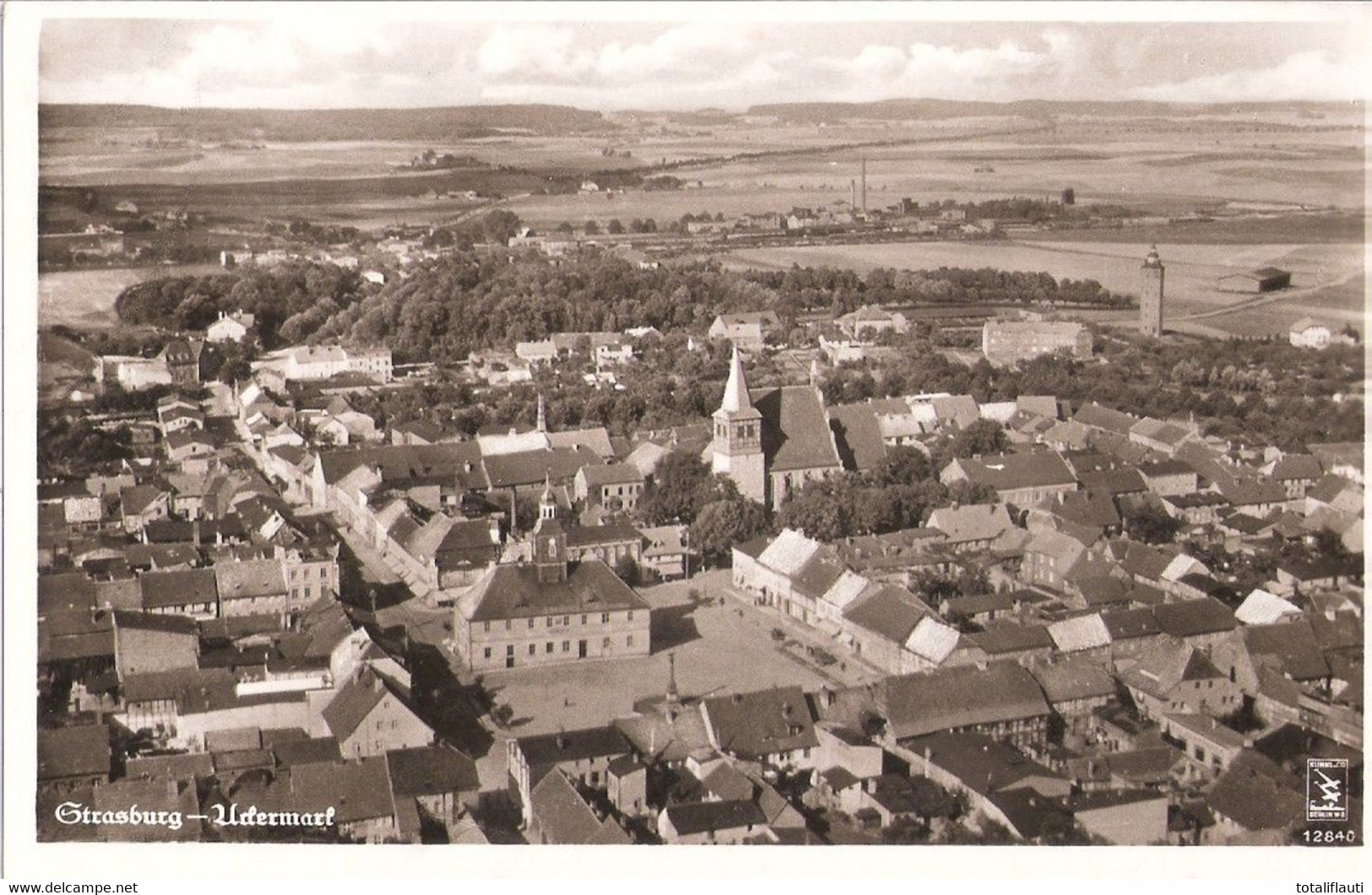 STRASBURG Uckermark Luftaufnahme TOP-Erhaltung 27.4.1941 Gelaufen - Strasburg