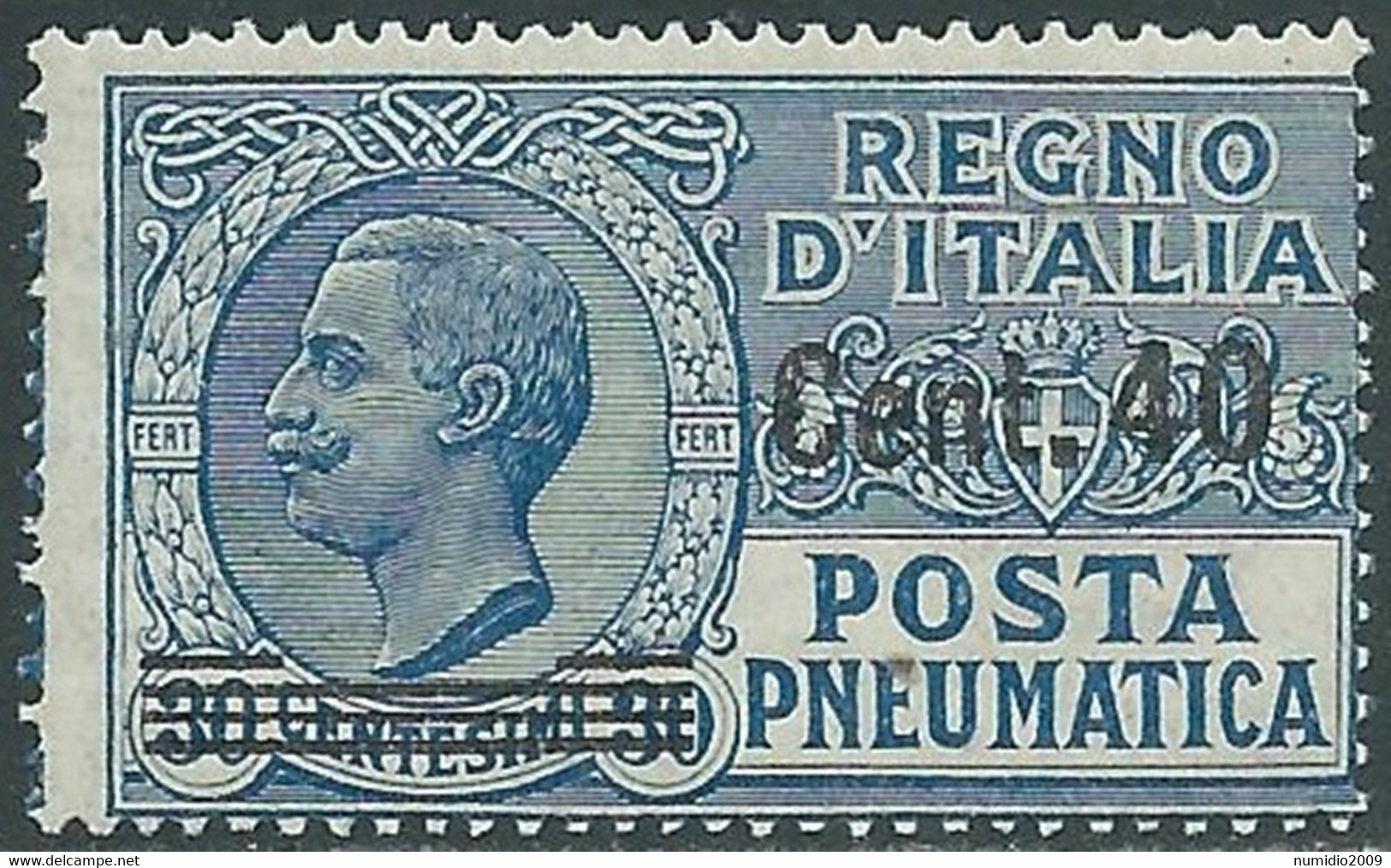 1924-25 REGNO POSTA PNEUMATICA SOPRASTAMPATO 40 SU 30 CENT MNH ** - RF39-5 - Rohrpost