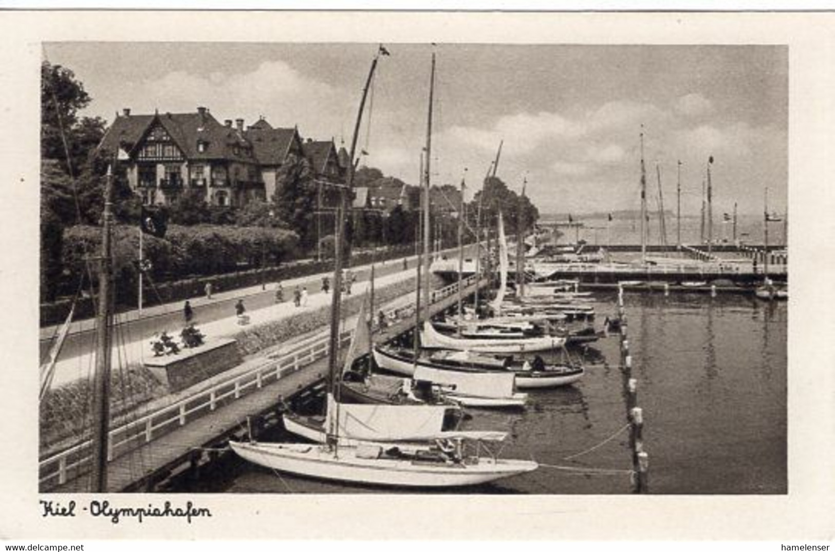 54191 - Deutsches Reich - 1936 - AnsKte "Kiel, Olympia-Hafen", Ungebraucht - Olympic Games