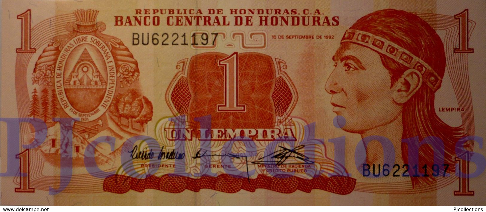 HONDURAS 1 LEMPIRA 1992 PICK 71 UNC - Honduras